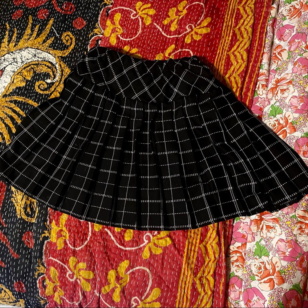 Pleated plaid skirt